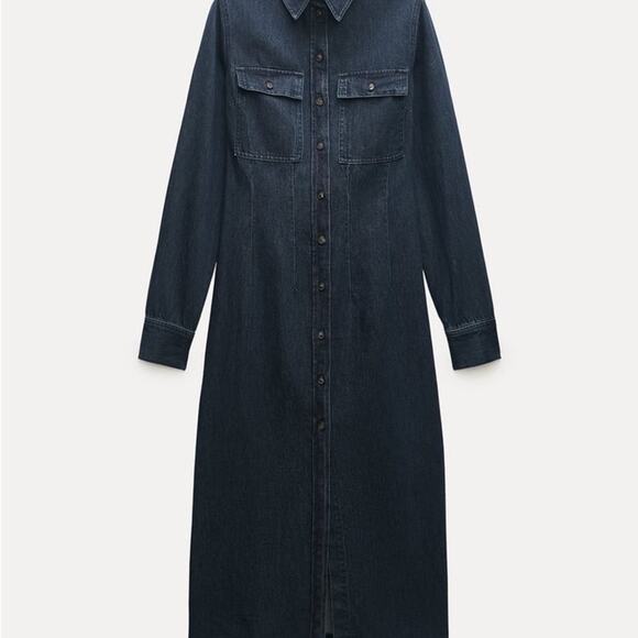 ZARA DENIM SHIRTDRESS ZW COLLECTION - Picture 7 of 13